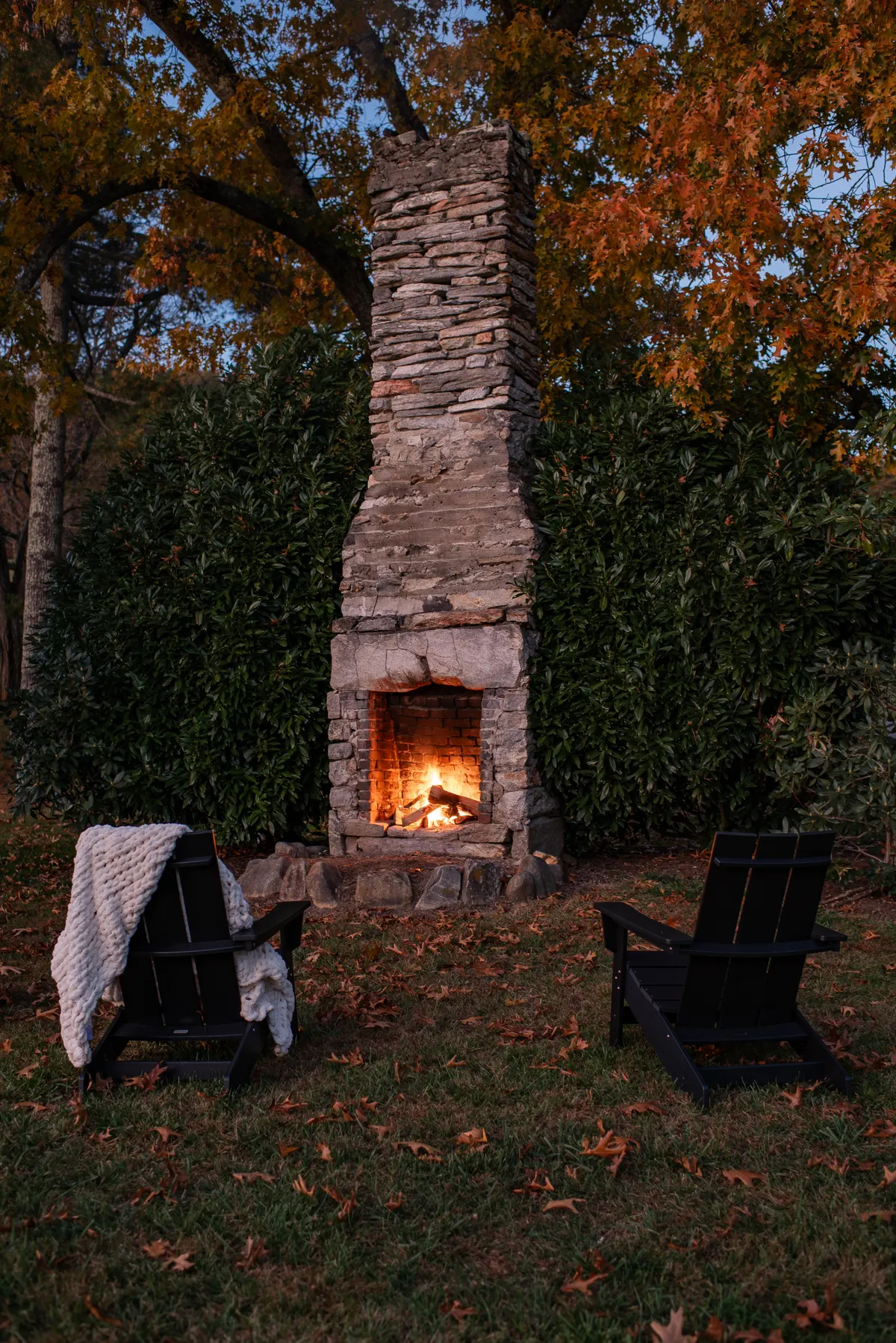 Fireside at dusk